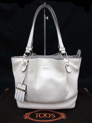 TOD'S トッズ 人気色 ホワイト フラワーバッグ ラージサイズ