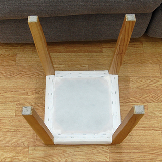 無印良品 スツール 布 木製 MUJI イス 椅子 いす アイボリー系 幅32×奥行32×高さ45cm ☆ PayPay(ペイペイ)決済可能 ☆ 札幌市 清田区 平岡の画像
