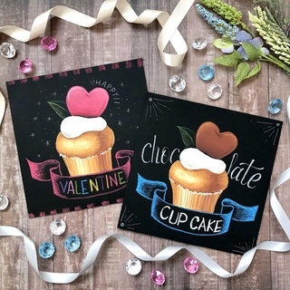かわいいカップケーキのチョークアート体験