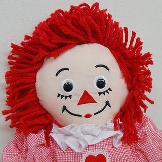 ラガディアン 約40cm 人形 アプローズ applause Raggedy Ann レッド×ピンク系 チェック柄 ラガディ アン 札幌市 清田区 平岡の画像