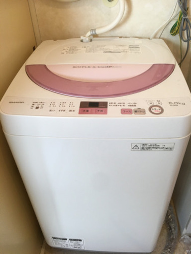 ☆宇都宮市より☆動作品☆SHARP シャープ 6.0kg 全自動電気洗濯機 ES-GE6A-P 2016年製