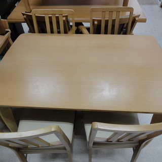 SAKAI KOUGEI/サカイ工芸 ダイニングテーブル 5点セット キュート120 ナチュラル 木目 テーブル／チェア×4【ユーズドユーズ名古屋天白店】の画像