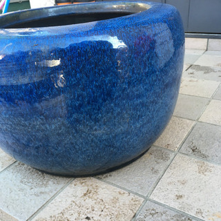 大きな丸型火鉢 径44cm◇火桶/火櫃/瓶掛/円形/陶器/木炭/囲炉裏/古道具の画像