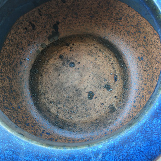 大きな丸型火鉢 径44cm◇火桶/火櫃/瓶掛/円形/陶器/木炭/囲炉裏/古道具の画像