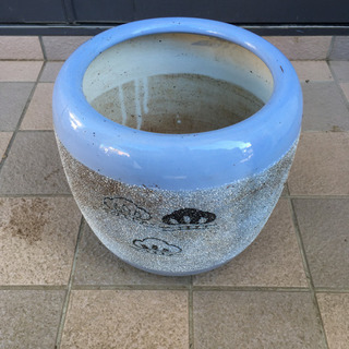 小さい丸型火鉢 径24cm◇火桶/火櫃/瓶掛/円形/陶器/木炭/...