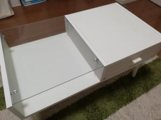 2月22日まで！値下げ！！！オシャレ★引き出し付きガラスローテーブル