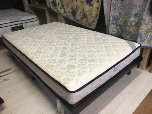 【リサイクルサービス八光　田上店　配達・設置OK】ダークブラウン　セミダブルベッド