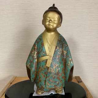 置物 無我童子 (米治一 作) 鋳鉄製