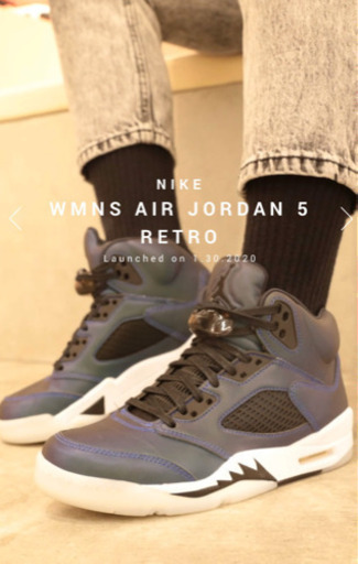 靴 NIKE WMNS AIR JORDAN 5 RETRO OIL GREY/BLACK-WHITE 20SP-S