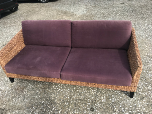 籐　値下げしました❗️❗️3人掛けソファ　定価30万　アジアン　値引き交渉OK