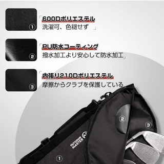 ゴルフ クラブケース 防水加工 ゴルフバッグ 10～12本以上 大容量 練習用 ファスナーポケット付き 軽量 折りたたみ メンズ レディース の画像