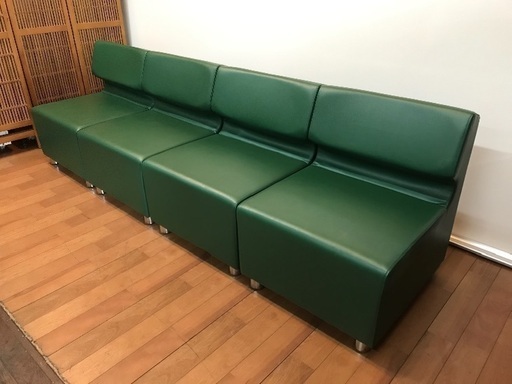 良品 業務用 パブリック ボックスソファ 4人掛けソファ 1人掛けソファ 1P 店舗 オフィス 待合い 4個セット