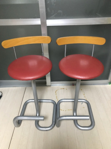 2500→1000 ハイチェア カウンターチェアー 2脚