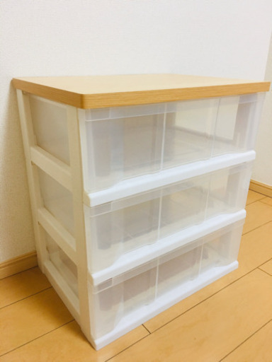 ニトリ木目調天板チェストFD3段！1000円！