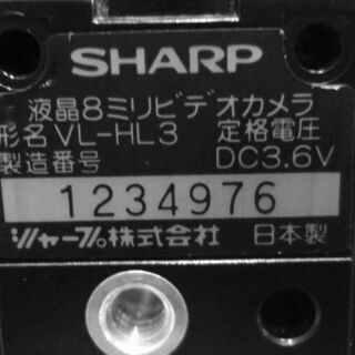 SHARP シャープ VideoHi8対応 VL-HL3 ビデオカメラ ビューカム  TV出力可能 Video8の画像