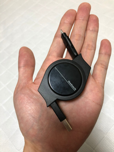 巻き取り式　microUSBケーブル(Lightning変換アダプタ付) 120cm オウルテック