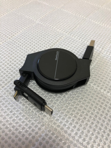 巻き取り式　microUSBケーブル(USB Type-C変換アダプタ付) 120cm オウルテック