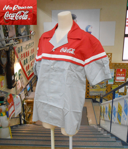 コカ・コーラ ボタンダウン シャツ Lサイズ 背面刺繍 半袖シャツ ワークシャツ  No Reason Coca-Cola  ☆ PayPay(ペイペイ)決済可能 ☆ 札幌市 清田区 平岡