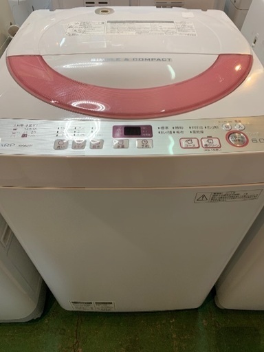 SHARP 全自動洗濯機　6キロ　中古　2016年製　ES-GE60R