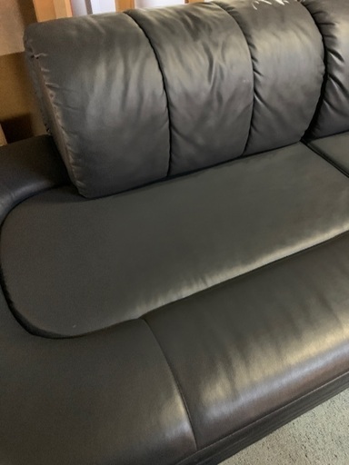 L字　ソファー　ソフトレザー　オーダー商品　中古