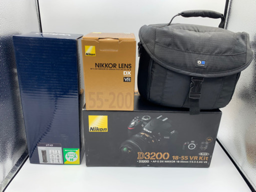 値下げ ニコン D3200 Nikkor 55-200mm velbon 三脚 カメラバッグ SDカード 5点セット