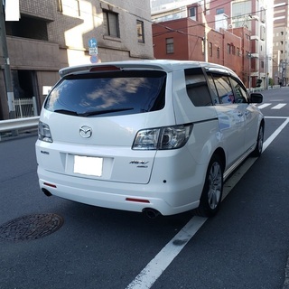 マツダＭＰＶ23Ｔ　4ＷＤ　Ｈ18　車検3年5月　走行87000キロ　ＢＯＳＥサラウンド　純正ＨＤＤナビ＆純正フリップダウンモニター　Ｆ・Ｓ・Ｒカメラ　両側オートスライド　プリクラッシュ＆オートクルーズの画像