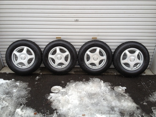 希少 新品未使用  スパイクタイヤ 155/80R13  JWL-T 規格 アルミホイール付 4本セット GOODYEAR PCD 100 114.3 マルチ 4穴 4.0J オフ＋42