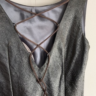 値下げ　パーティードレス　シルバーの画像