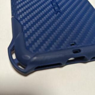 ⑤スマホケース　ブルー　iPhone　ZEROSHOCK　ELECOMの画像