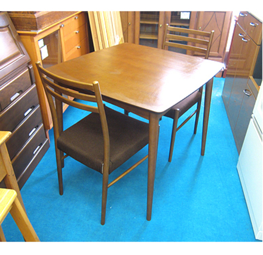 札幌【丸みのある脚が素敵な2人掛けダイニングセット】幅80cm ダークブラウン こげ茶色系 分解＆組立てかんたん 食卓テーブルセット ダイニングテーブルセット 本郷y通店