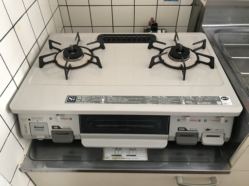 【交渉中】リンナイ　グリル付きガステーブル 2口 お譲りします。2月12日まで