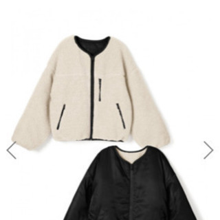 お譲りします【新品】リバーシブルボアブルゾン/GRL/白黒の画像