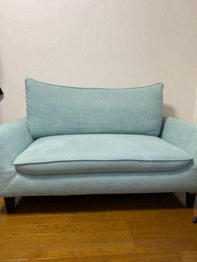 ブルー　二人掛けソファー