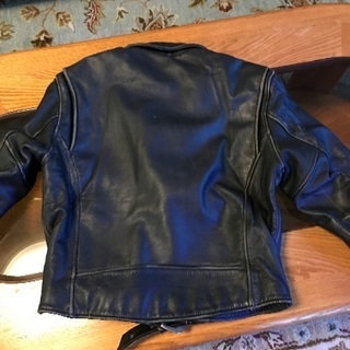 革ジャン　ライダーズジャケット　黒　ハーレーの画像