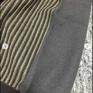 未使用品 メンズ 異素材ミックス お洒落秋冬ニットカットソーの画像