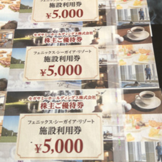 シーガイア　施設利用券　15000円分