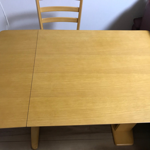 2/8までの受取★美品★テーブル長さ調整可ダイニングセット　椅子2脚ベンチ1脚