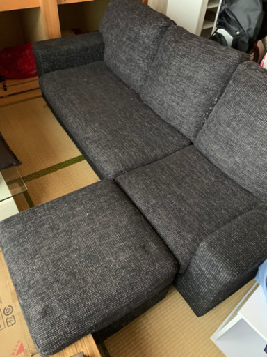 【引越しの為急いでます！】オットマン付き3人掛けソファー 札幌