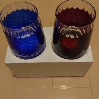 グラスセット 青と赤 ※新品未使用の画像