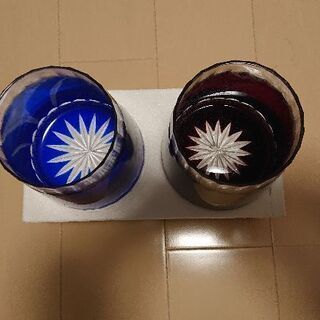 グラスセット 青と赤 ※新品未使用の画像