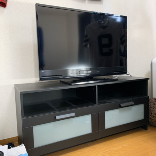 【格安】テレビ台　ブラック　キャビネット　引き出し　収納　シック　男　ニトリ　イケア お洒落　ガラス