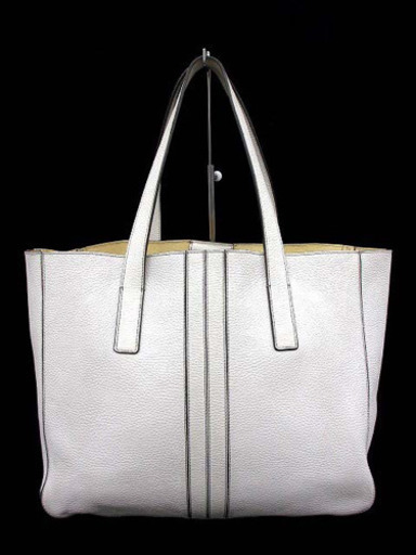 TOD'S トッズ ダブルストライプ レザー トートバッグ