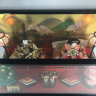 清峰作 雛人形 ひな人形 ガラスケース入り 美品の画像