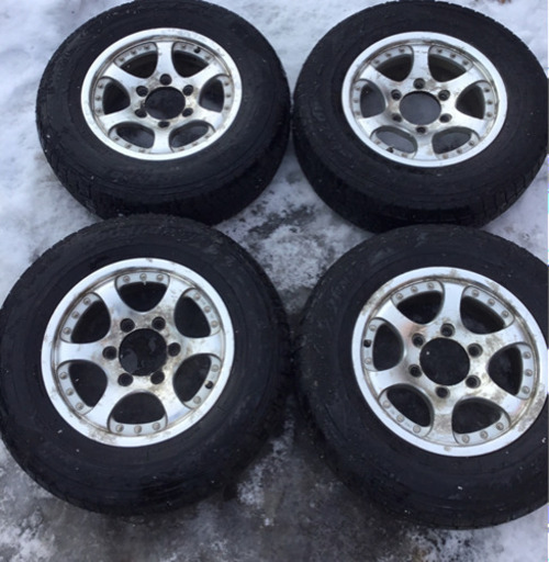 値下げ！ハイエース グランビア等 15インチ アルミホイール 215/70R15 ダンロップ スタッドレス 4本セット