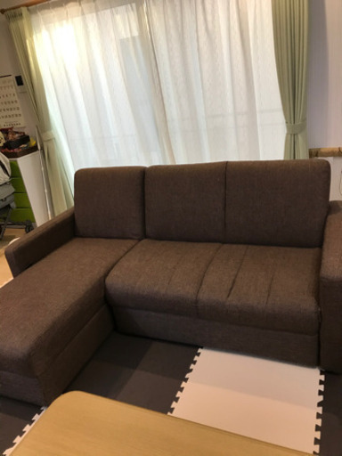 お取引決定致しました！ソファーベッド　L字3人がけ　カウチソファー