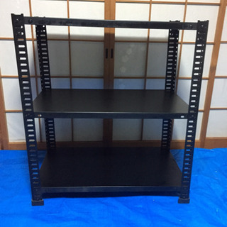 カラーアングル棚 スチールラック 黒 3段 W80 x D45 ...