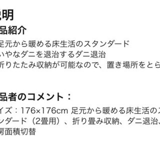 ホットカーペットの画像
