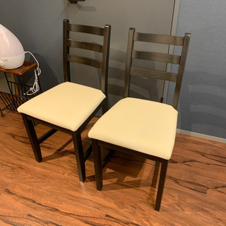 IKEA イケア LERHAMN ダイニングチェア 椅子 2脚セット