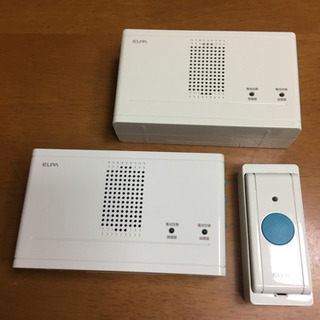【成立❣️】ELPA ワイヤレスチャイム　押ボタン送信機セット＋受信器（増設用）の画像