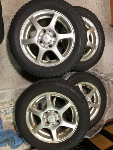155/65R13 超溝高 ブリヂストン スタッドレス VRX 16年製 アルミ付 4本 激安 ワゴンR ルークス オッティ モコ e